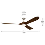 Kichler Lighting 310580NI Painted Brushed Nickel 80 Inch Mylo Fan Image 2