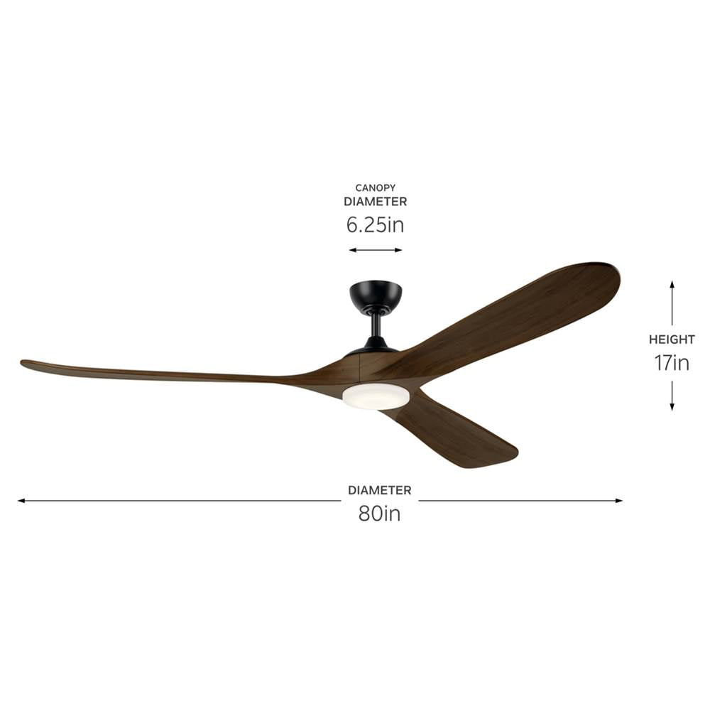 Kichler Lighting 310580SBK Satin Black 80 Inch Mylo Fan Image 6