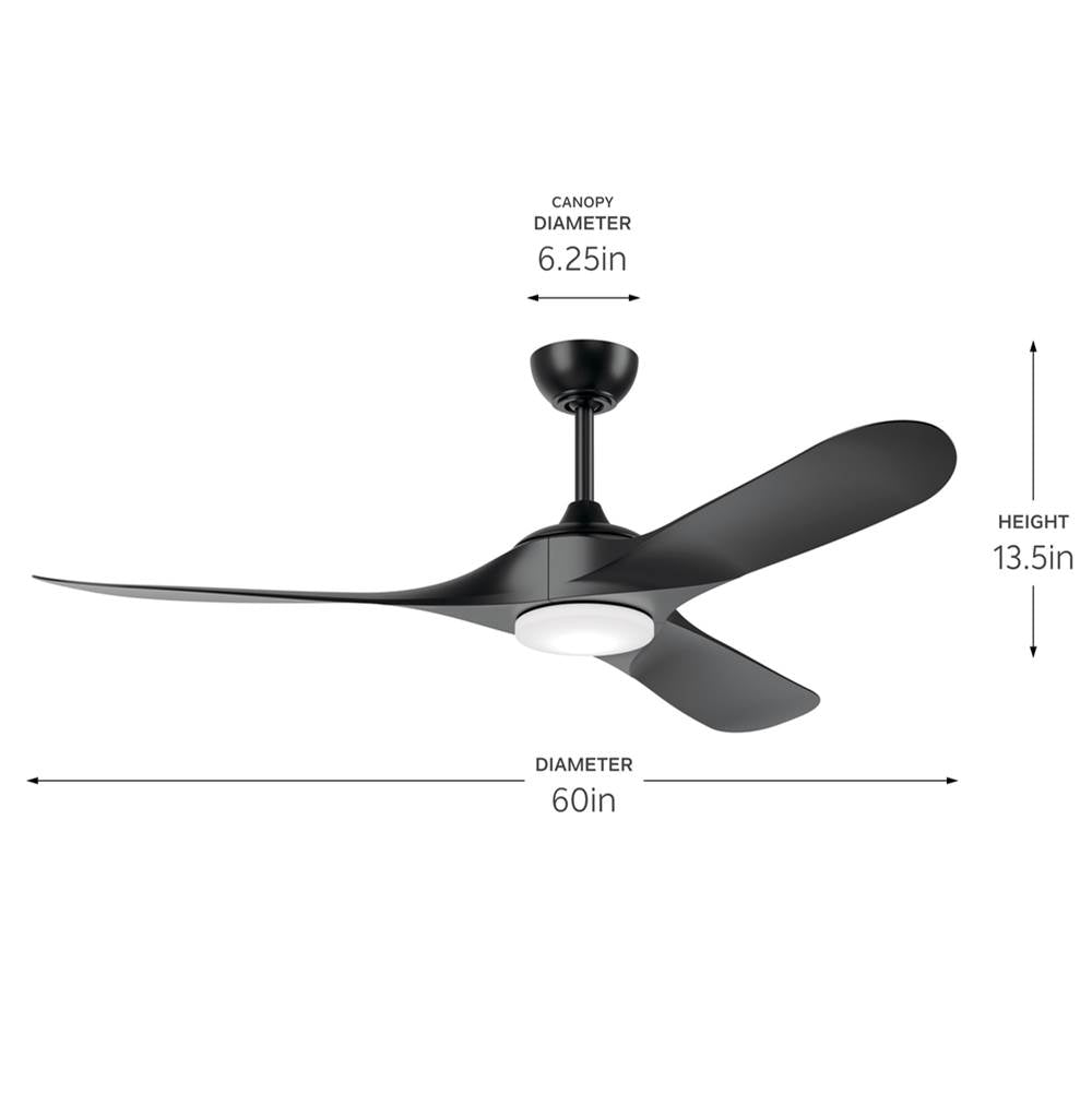 Kichler Lighting 310660SBK Satin Black 60 Inch Mylo Weather Plus Fan Image 2