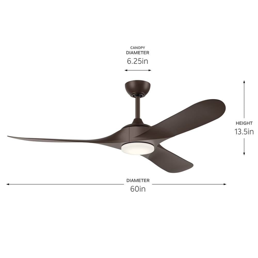 Kichler Lighting 310660SNB Satin Natural Bronze 60 Inch Mylo Weather Plus Fan Image 2