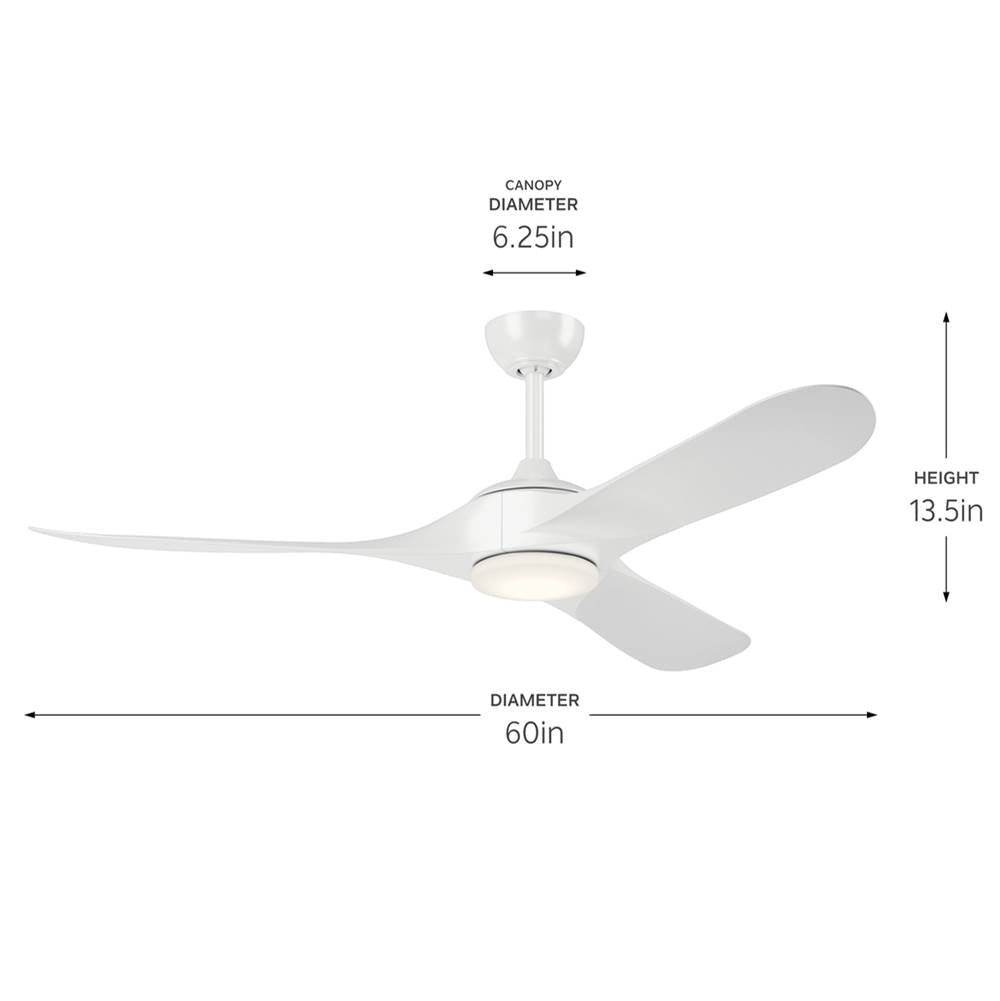 Kichler Lighting 310660WH White 60 Inch Mylo Weather Plus Fan Image 2