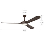 Kichler Lighting 310680SNB Satin Natural Bronze 80 Inch Mylo Weather Plus Fan Image 2