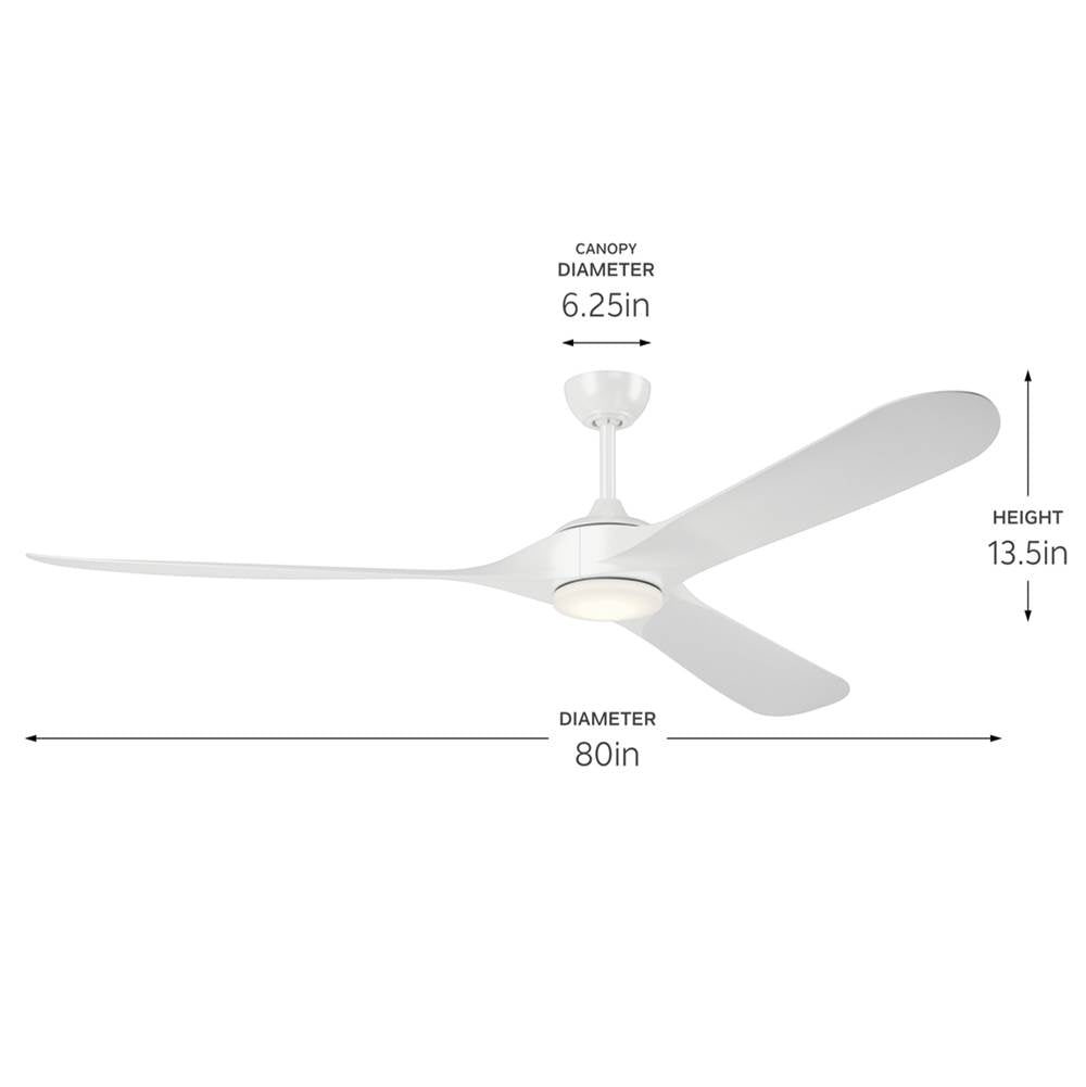 Kichler Lighting 310680WH White 80 Inch Mylo Weather Plus Fan Image 2