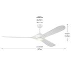 Kichler Lighting 310680WH White 80 Inch Mylo Weather Plus Fan Image 2