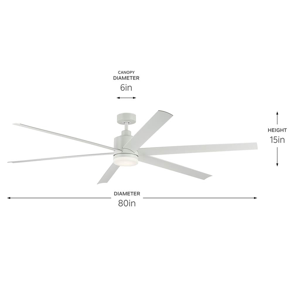 Kichler Lighting 310780MWH Matte White 80 Inch Loa Fan Image 2