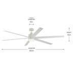 Kichler Lighting 310780MWH Matte White 80 Inch Loa Fan Image 2