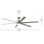 Kichler Lighting 310780NI Painted Brushed Nickel 80 Inch Loa Fan Image 2