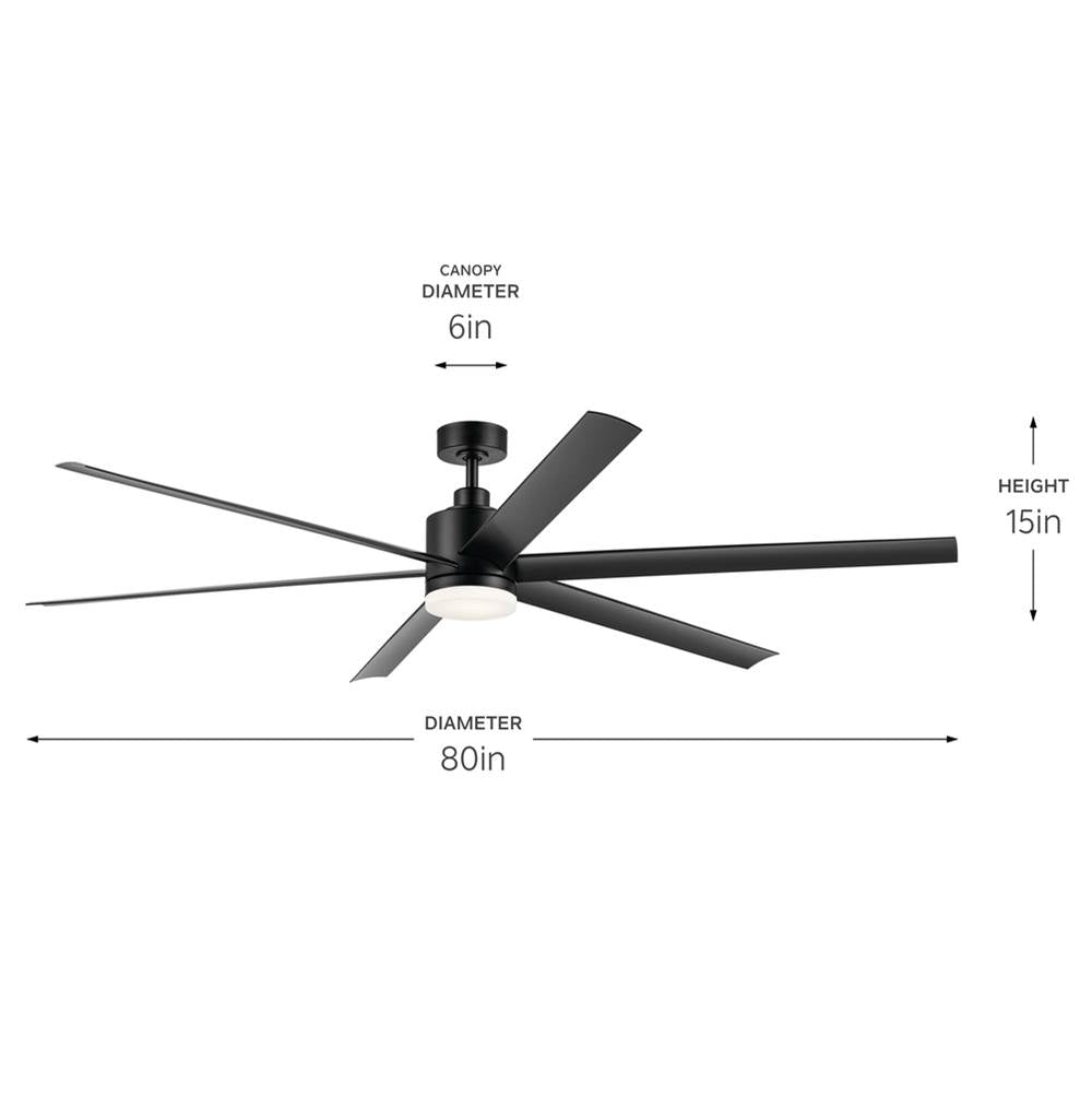 Kichler Lighting 310780SBK Satin Black 80 Inch Loa Fan Image 2