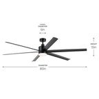 Kichler Lighting 310780SBK Satin Black 80 Inch Loa Fan Image 2