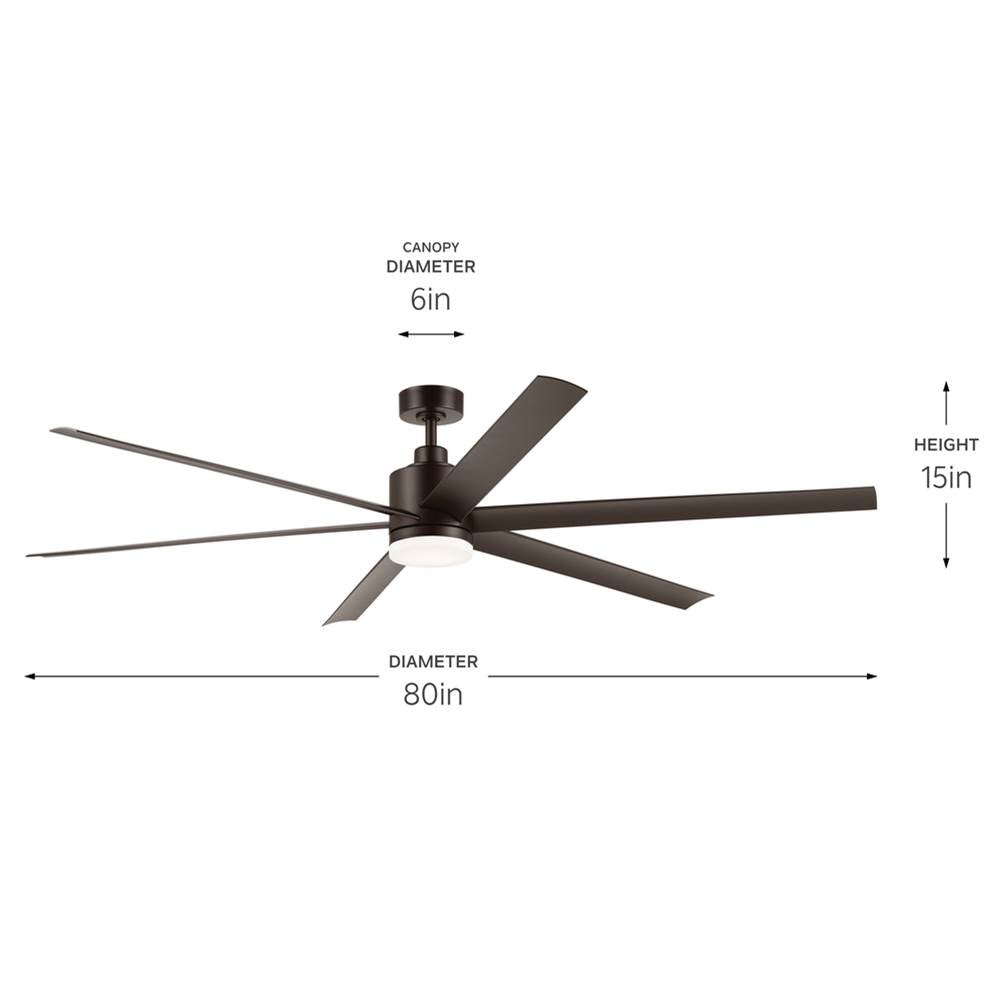 Kichler Lighting 310780SNB Satin Natural Bronze 80 Inch Loa Fan Image 2