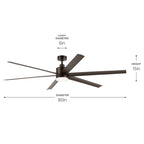 Kichler Lighting 310780SNB Satin Natural Bronze 80 Inch Loa Fan Image 2