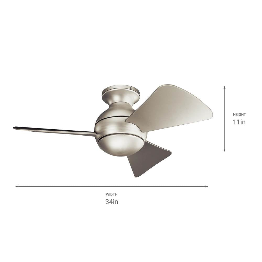 Kichler Lighting 330150NI Brushed Nickel 34 Inch Sola Fan Led Image 2