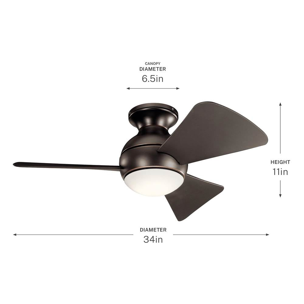 Kichler Lighting 330150OZ Olde Bronze 34 Inch Sola Fan Led Image 2