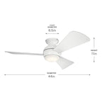 Kichler Lighting 330151MWH Matte White 44 Inch Sola Fan Led Image 2