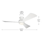 Kichler Lighting 330152MWH Matte White 54 Inch Sola Fan Led Image 2