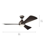 Kichler Lighting 330152OZ Olde Bronze 54 Inch Sola Fan Led Image 2