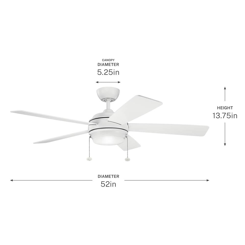 Kichler Lighting 330174MWH Matte White 52 Inch Starkk Fan Led Image 3