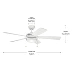 Kichler Lighting 330174MWH Matte White 52 Inch Starkk Fan Led Image 3