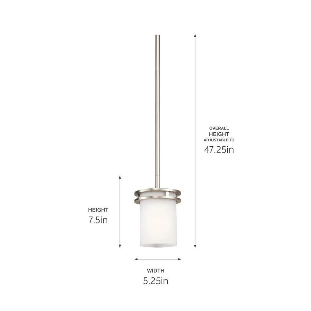 Kichler Lighting 3475NI Brushed Nickel Mini Pendant 1lt Image 4