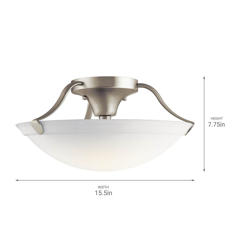 Kichler Lighting 3627NI Brushed Nickel Semi Flush 3lt Image 3