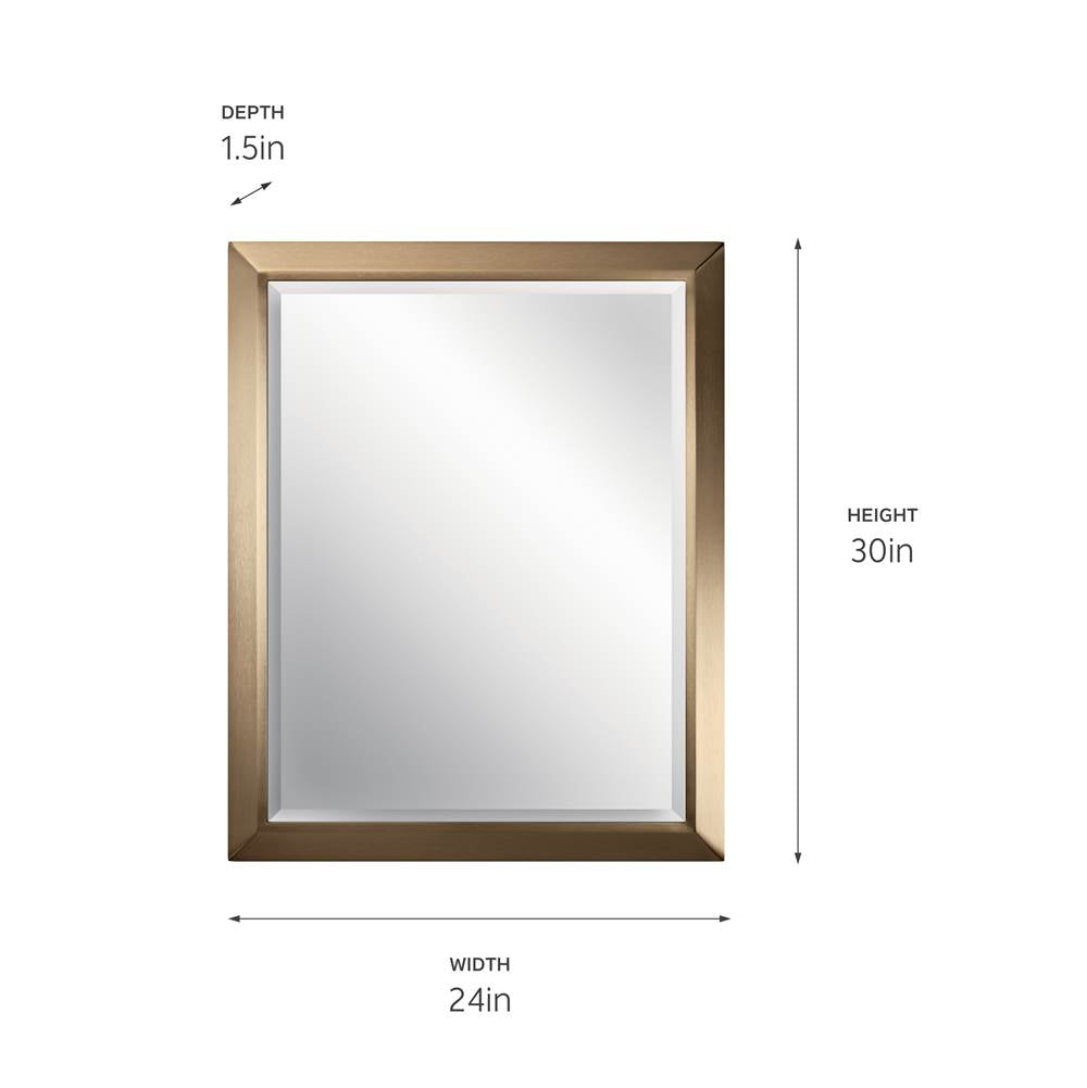 Kichler Lighting 41011CPZ Champagne Bronze 24'' Rectangular Mirror In Champagne Bronze Image 2