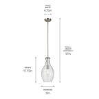 Kichler Lighting 42047NI Brushed Nickel Everly 17.75'' 1-light Bell Pendant With Clear Glass In Brushed Nickel Image 2