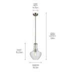Kichler Lighting 42141NI Brushed Nickel Everly 15.25'' 1-light Bell Pendant With Clear Glass In Brushed Nickel Image 2