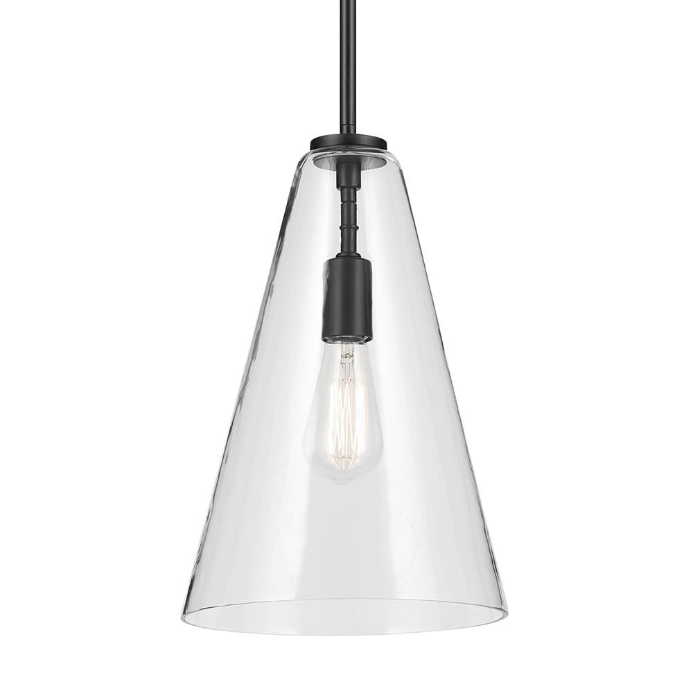 Kichler Lighting 42199BK Black Everly 15.25'' 1-light Cone Pendant With Clear Glass In Black Image 3