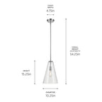 Kichler Lighting 42199CH Chrome Everly 15.25'' 1-light Cone Pendant With Clear Glass In Chrome Image 2