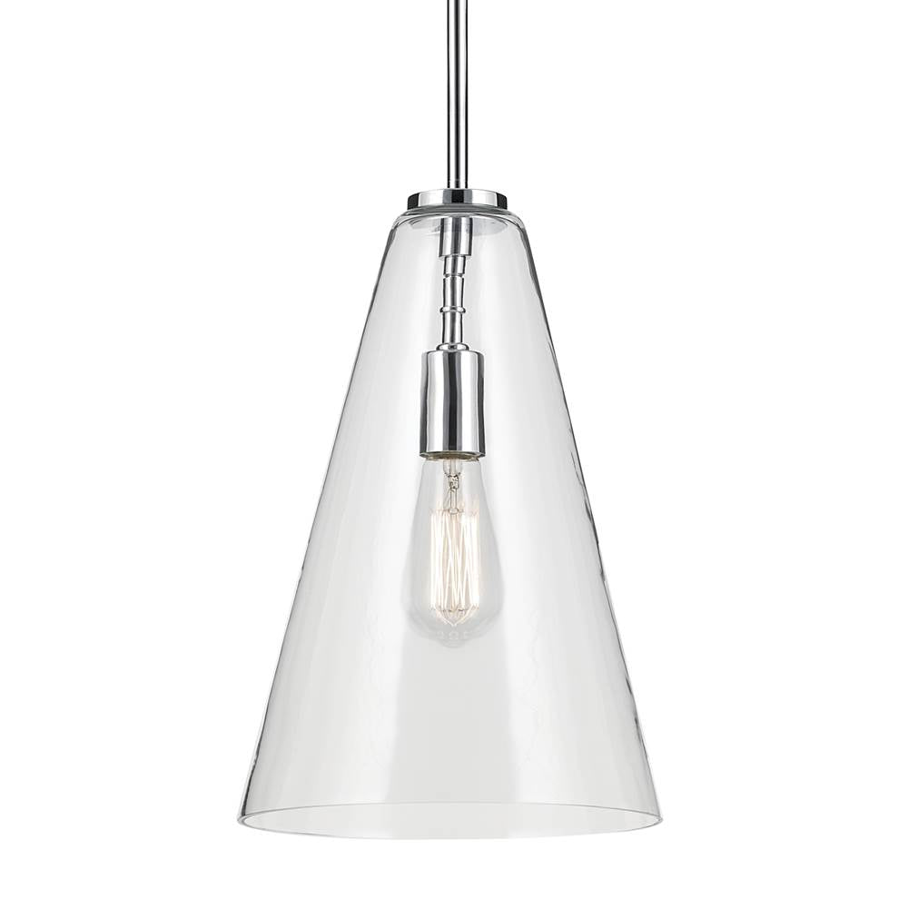 Kichler Lighting 42199CH Chrome Everly 15.25'' 1-light Cone Pendant With Clear Glass In Chrome Image 3