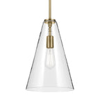 Kichler Lighting 42199NBR Natural Brass Everly 15.25'' 1-light Cone Pendant With Clear Glass In Natural Brass Image 3