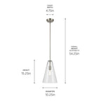 Kichler Lighting 42199NI Brushed Nickel Everly 15.25'' 1-light Cone Pendant With Clear Glass In Brushed Nickel Image 2