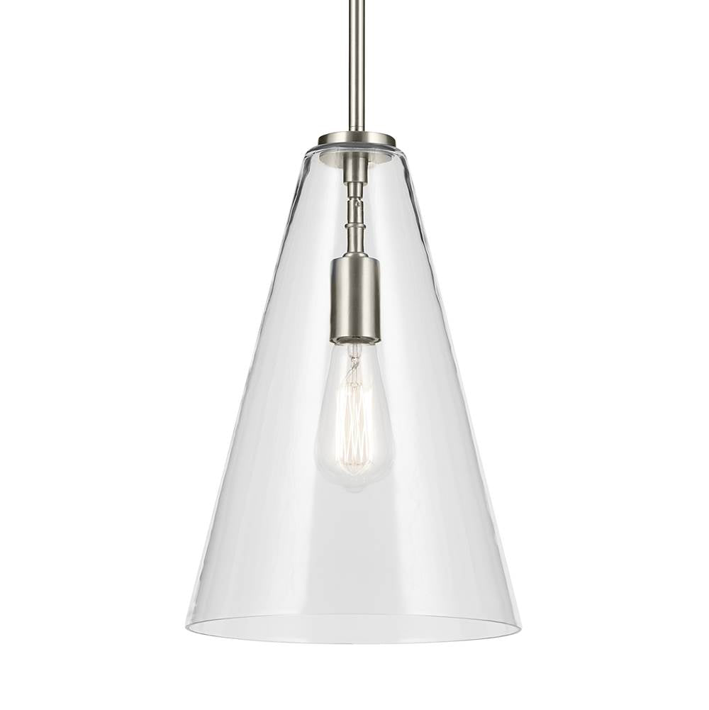 Kichler Lighting 42199NI Brushed Nickel Everly 15.25'' 1-light Cone Pendant With Clear Glass In Brushed Nickel Image 3