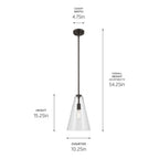 Kichler Lighting 42199OZ Olde Bronze Everly 15.25'' 1-light Cone Pendant With Clear Glass In Olde Bronze Image 2