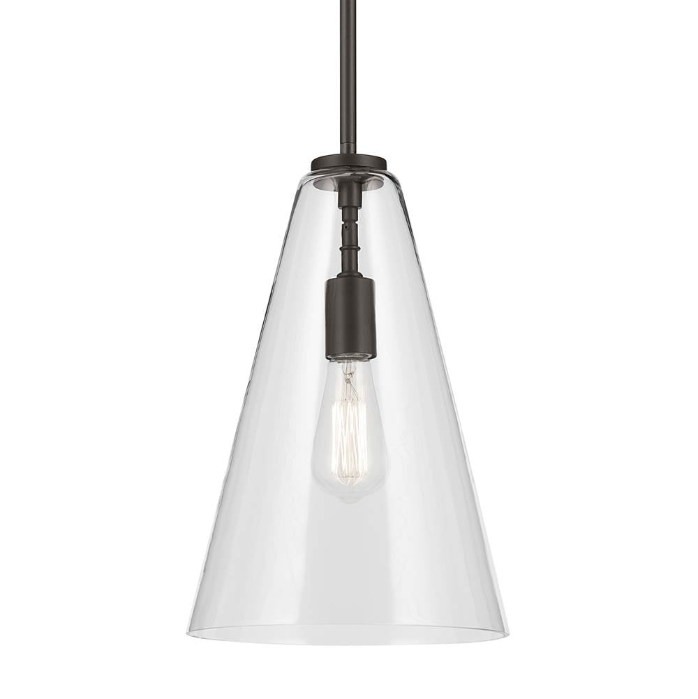Kichler Lighting 42199OZ Olde Bronze Everly 15.25'' 1-light Cone Pendant With Clear Glass In Olde Bronze Image 3