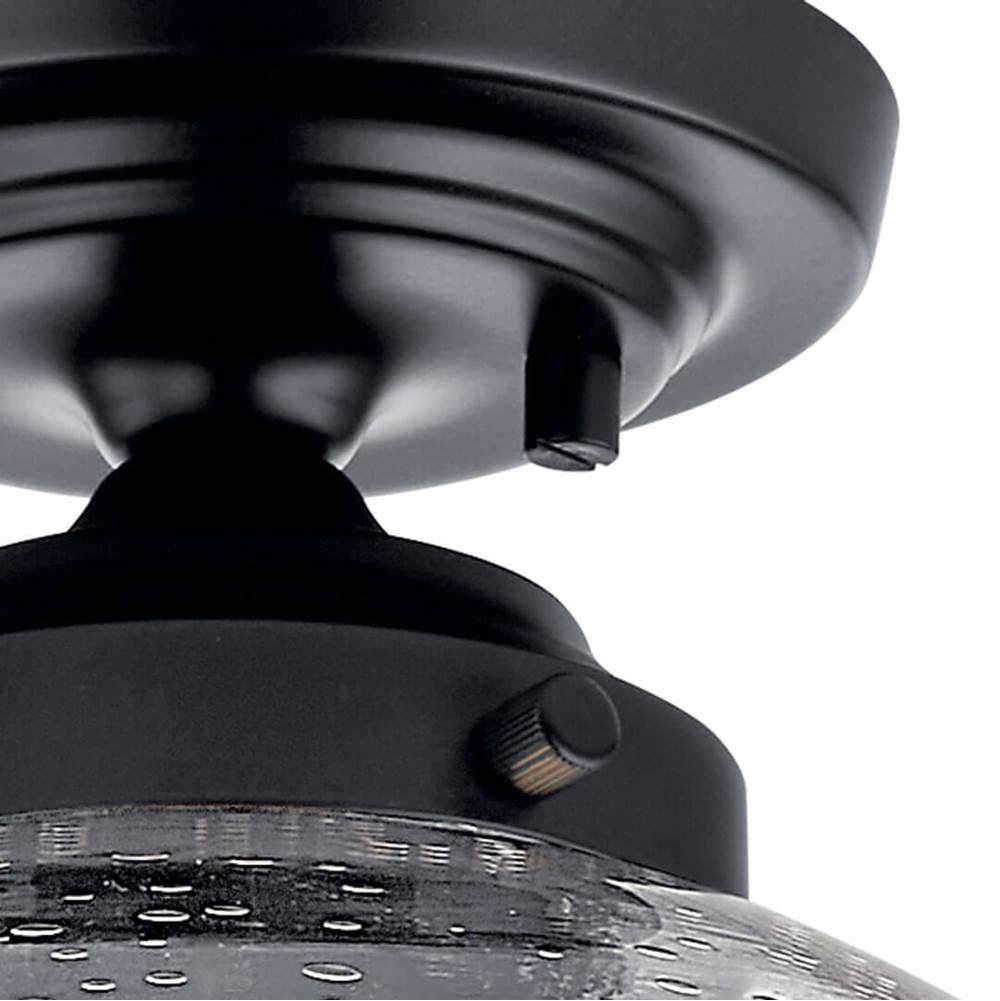 Kichler Lighting 42296BK Black Avery 11 Inch 1 Light Semi Flush With Clear Seeded Glass In Black Image 2