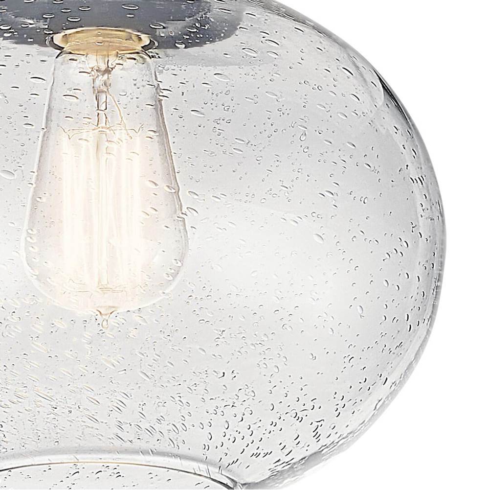 Kichler Lighting Avery 11 Inch 1 Light Semi Flush With Clear Seeded Glass In Black