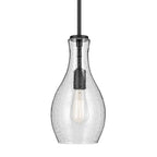 Kichler Lighting 42456BKCS Black Everly 13.75'' 1-light Bell Pendant With Clear Seeded Glass In Black Image 3