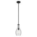Kichler Lighting 42456BKCS Black Everly 13.75'' 1-light Bell Pendant With Clear Seeded Glass In Black Image 1