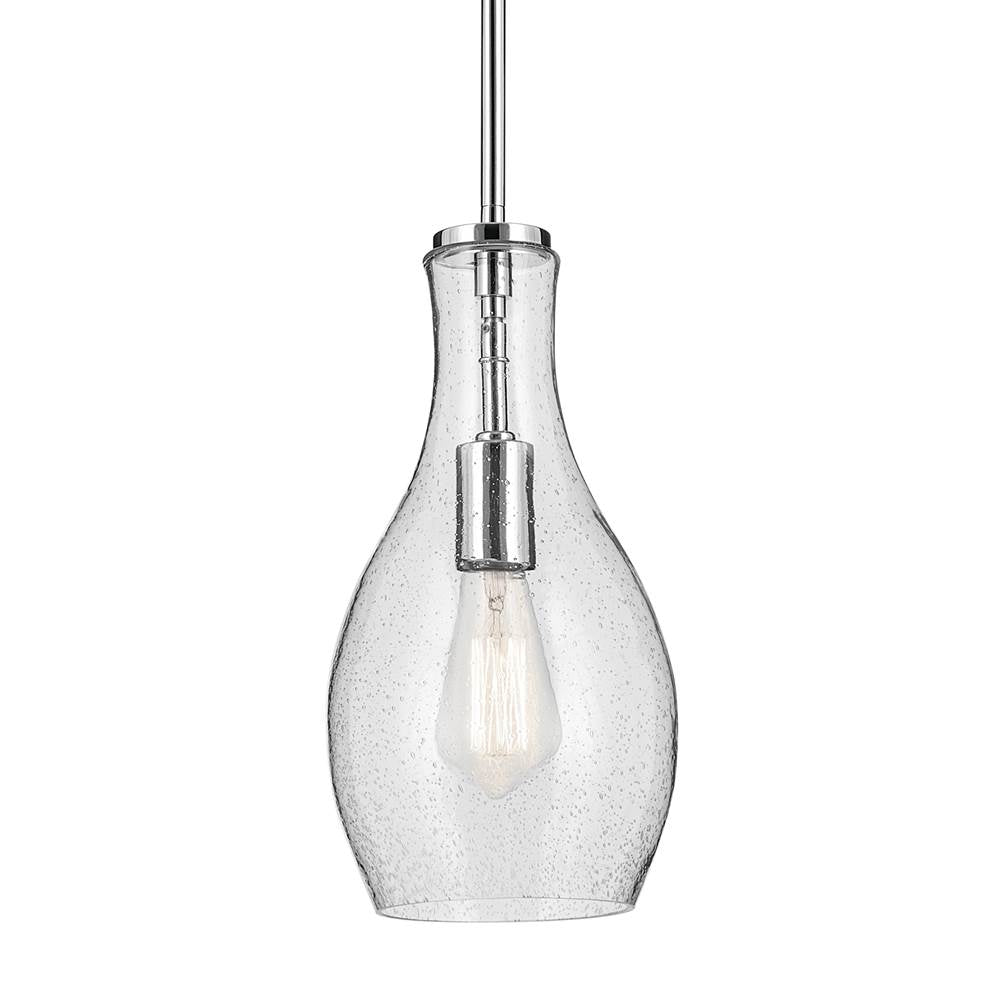 Kichler Lighting 42456CHCS Chrome Everly 13.75'' 1-light Bell Pendant With Clear Seeded Glass In Chrome Image 3