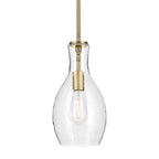 Kichler Lighting 42456NBRCS Natural Brass Everly 13.75'' 1-light Bell Pendant With Clear Seeded Glass In Brushed Natural Brass Image 3