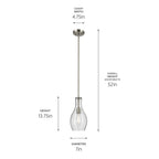 Kichler Lighting 42456NI Brushed Nickel Everly 13.75'' 1-light Bell Pendant With Clear Glass In Brushed Nickel Image 2