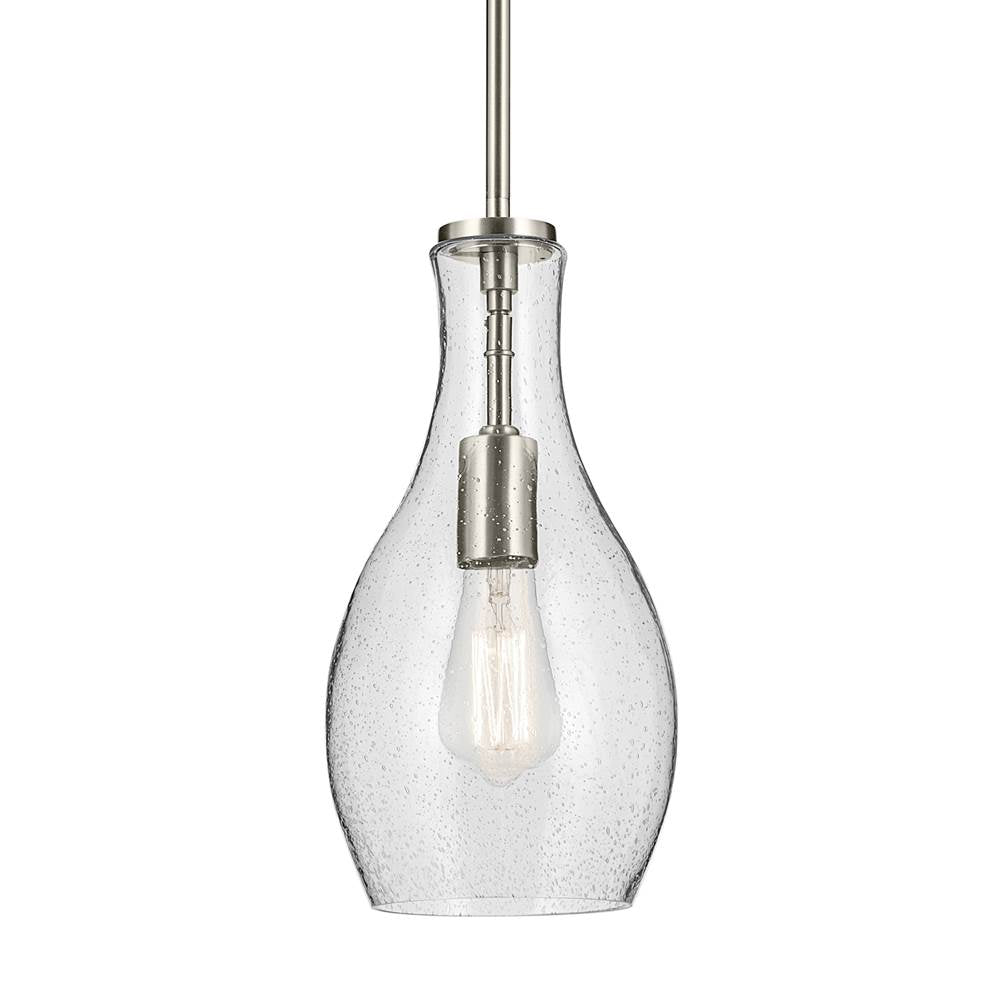 Kichler Lighting 42456NICS Brushed Nickel Everly 13.75'' 1-light Bell Pendant With Clear Seeded Glass In Brushed Nickel Image 3