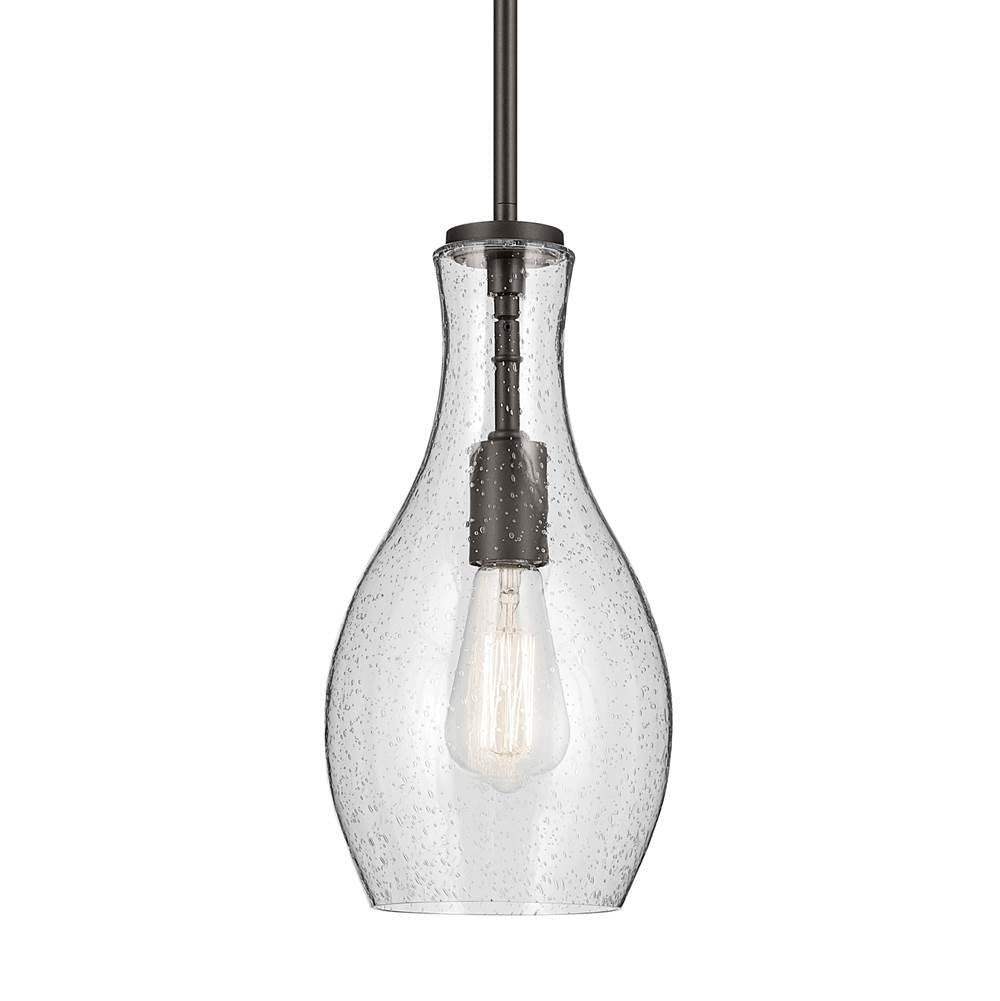 Kichler Lighting 42456OZCS Olde Bronze Everly 13.75'' 1-light Bell Pendant With Clear Seeded Glass In Olde Bronze Image 3