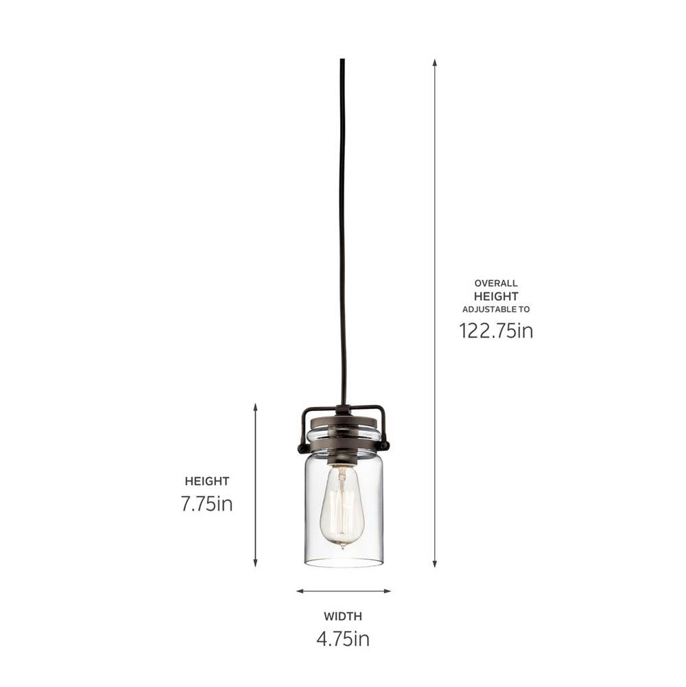 Kichler Lighting 42878OZ Olde Bronze Mini Pendant 1lt Image 4