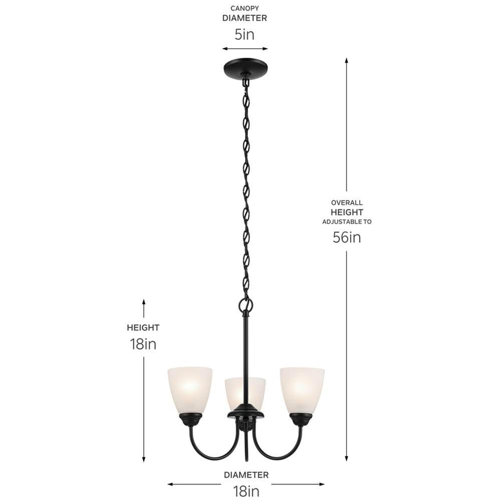 Kichler Lighting 43637BK Black Mini Chandelier 3lt Image 5