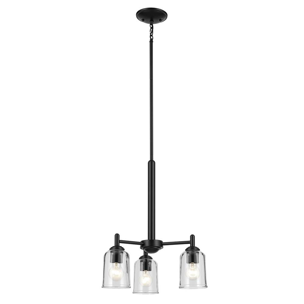 Kichler Lighting 43670BKCLR Black Shailene 15.25'' 3-light Mini Chandelier With Clear Glass In Black Image 3