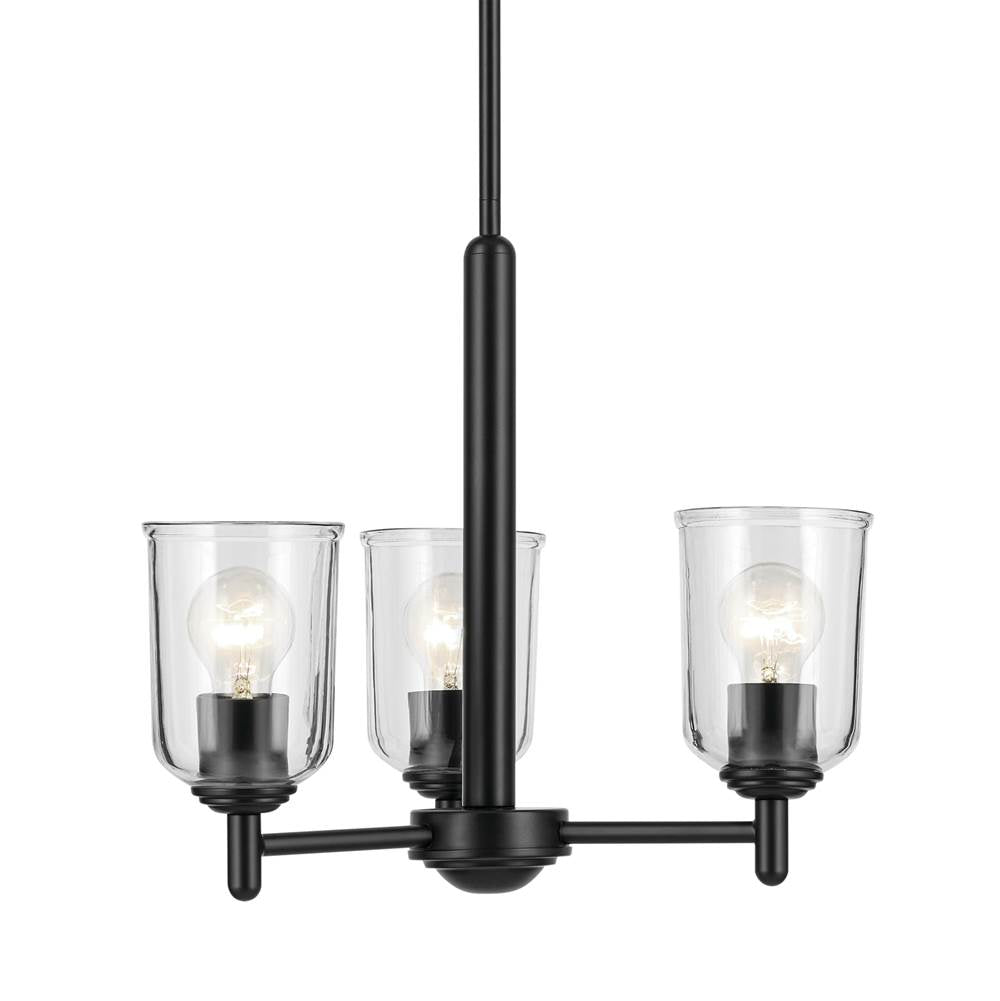 Kichler Lighting 43670BKCLR Black Shailene 15.25'' 3-light Mini Chandelier With Clear Glass In Black Image 4