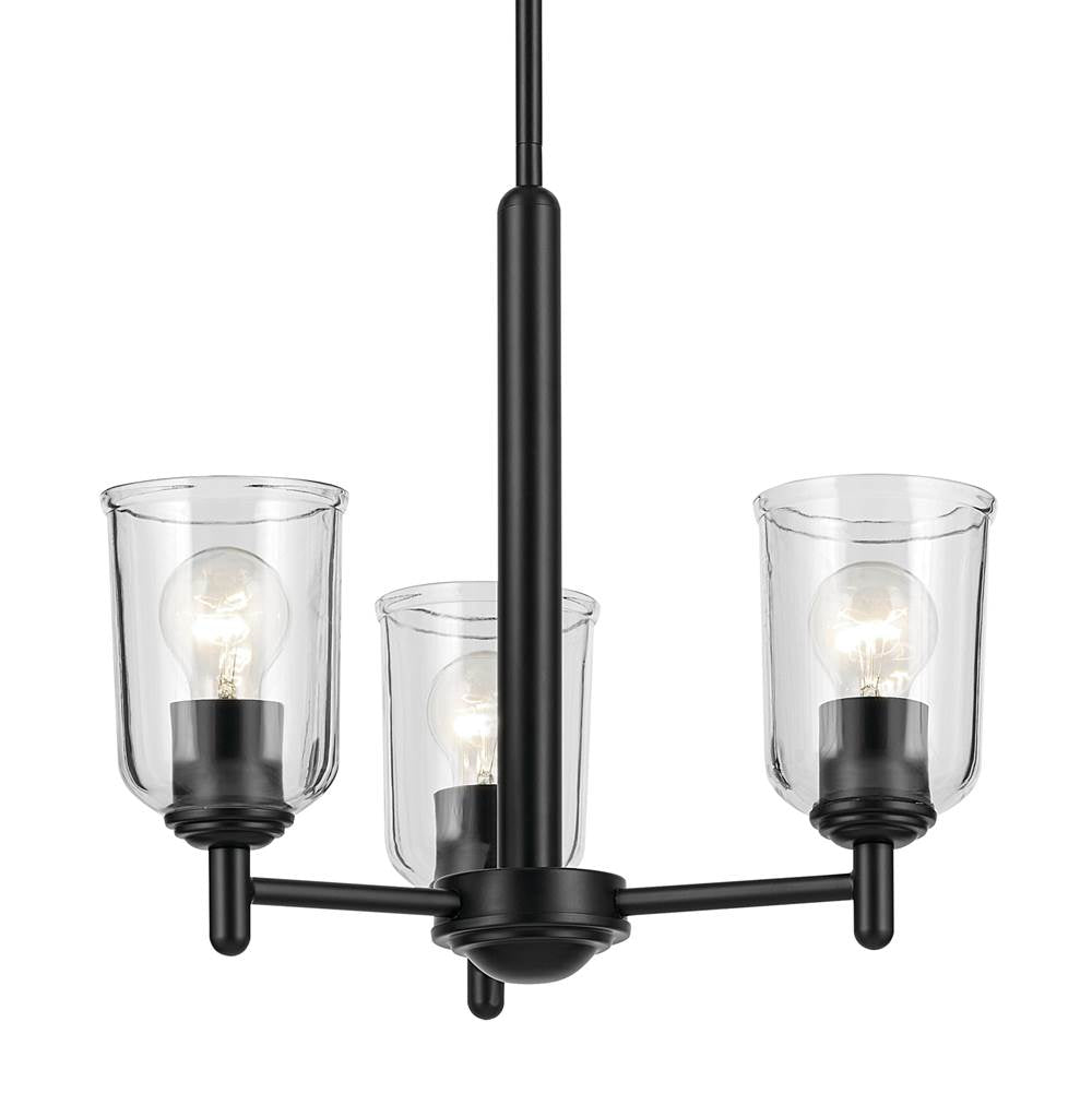 Kichler Lighting 43670BKCLR Black Shailene 15.25'' 3-light Mini Chandelier With Clear Glass In Black Image 6