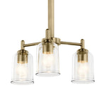 Kichler Lighting 43670NBRCLR Natural Brass Shailene 15.25'' 3-light Mini Chandelier With Clear Glass In Natural Brass Image 2
